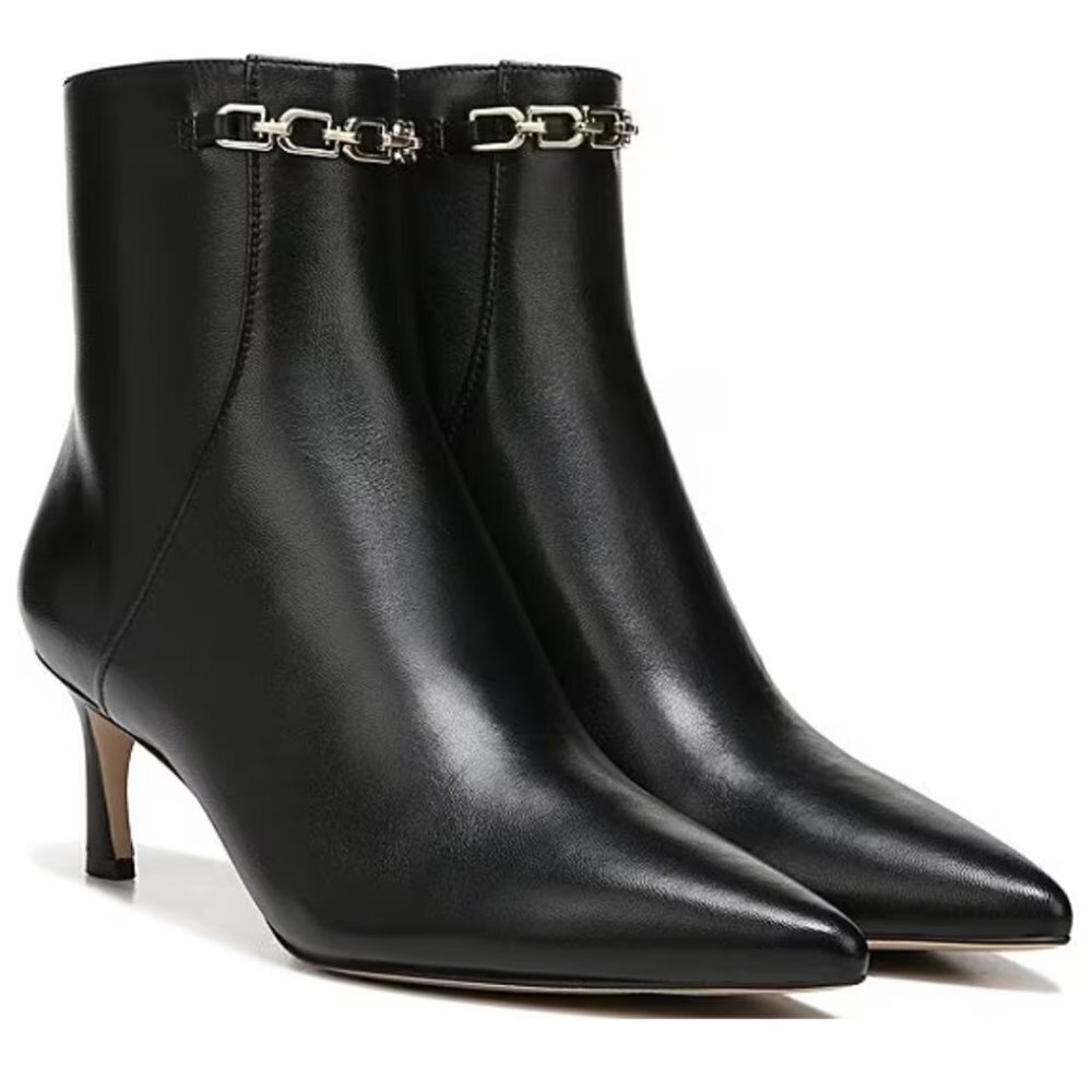 Naturalizer Frida Leather Chain Hardware Dress Booties (Wide)